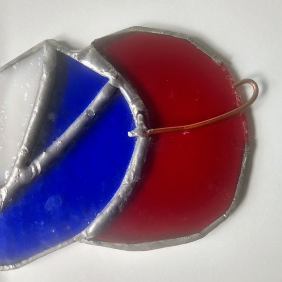 Vintage Handmade Mother Mary & Jesus Stained Glass - Picture 4 of 6